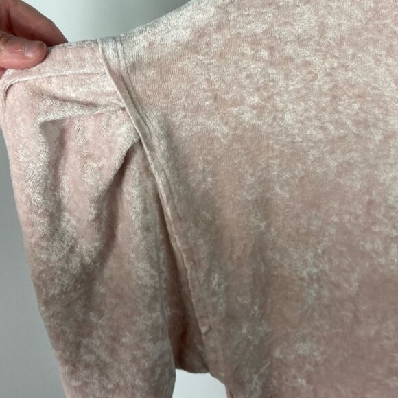 Free People Crushed Velvet Pink Milan Layering Top Sweatshirt Size XS Velour - Picture 7 of 10